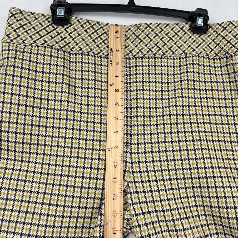 Spanx The Perfect Ankle Pants Kick Flare Size 1X Dijon Houndstooth Ponte Pull On - Picture 12 of 13